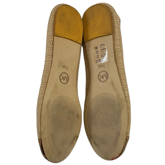 Michael Kors Ballet Flat Shoes Size  Snake Skin Straw - Picture 6 of 6